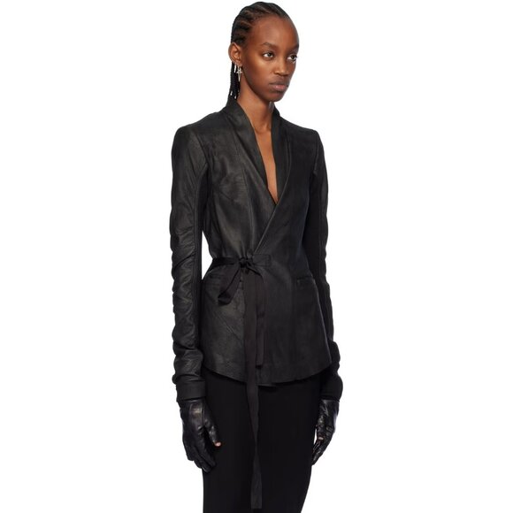 NEW Rick Owens Black Hollywood Leather Jacket SIZE 38 /100%AUTHENTIC - Picture 2 of 3